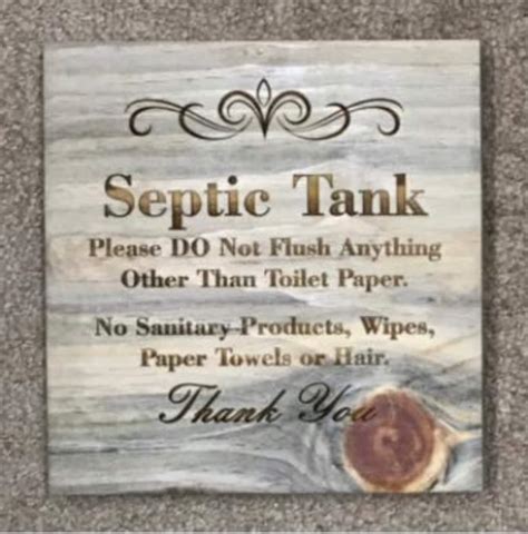 septic bathroom sign